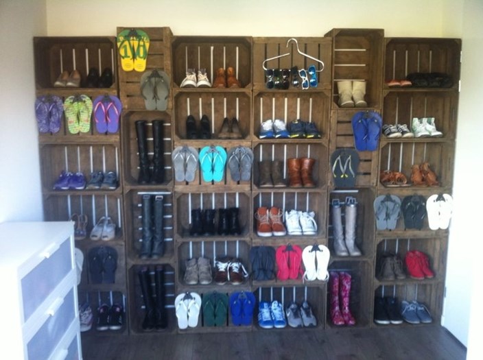 Hollandse 2-lats fruitkisten Zetten.
26x36x56